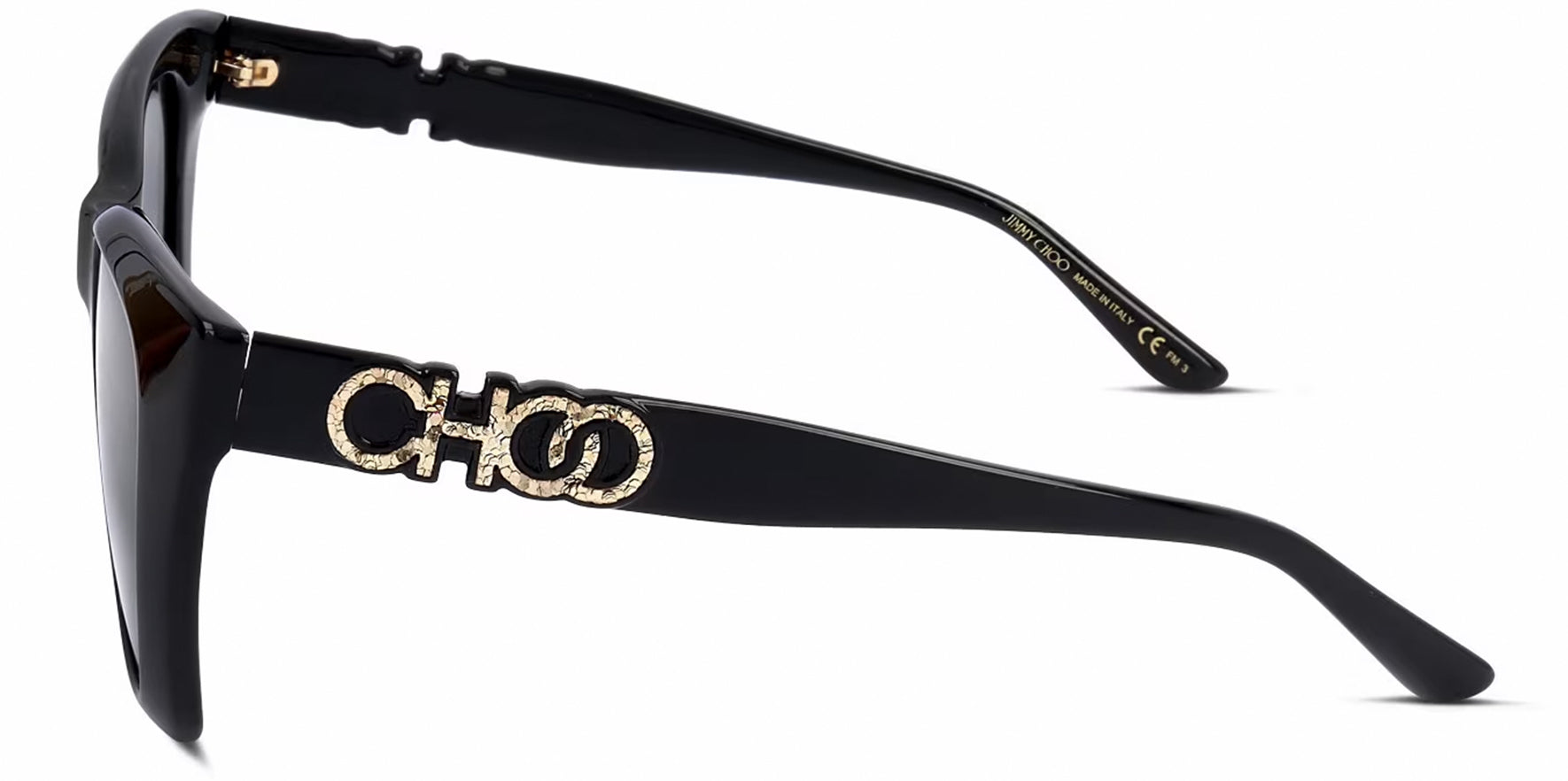 Jimmy Choo Rikki Black Beveled Cat-Eye w/ Gradient Lens