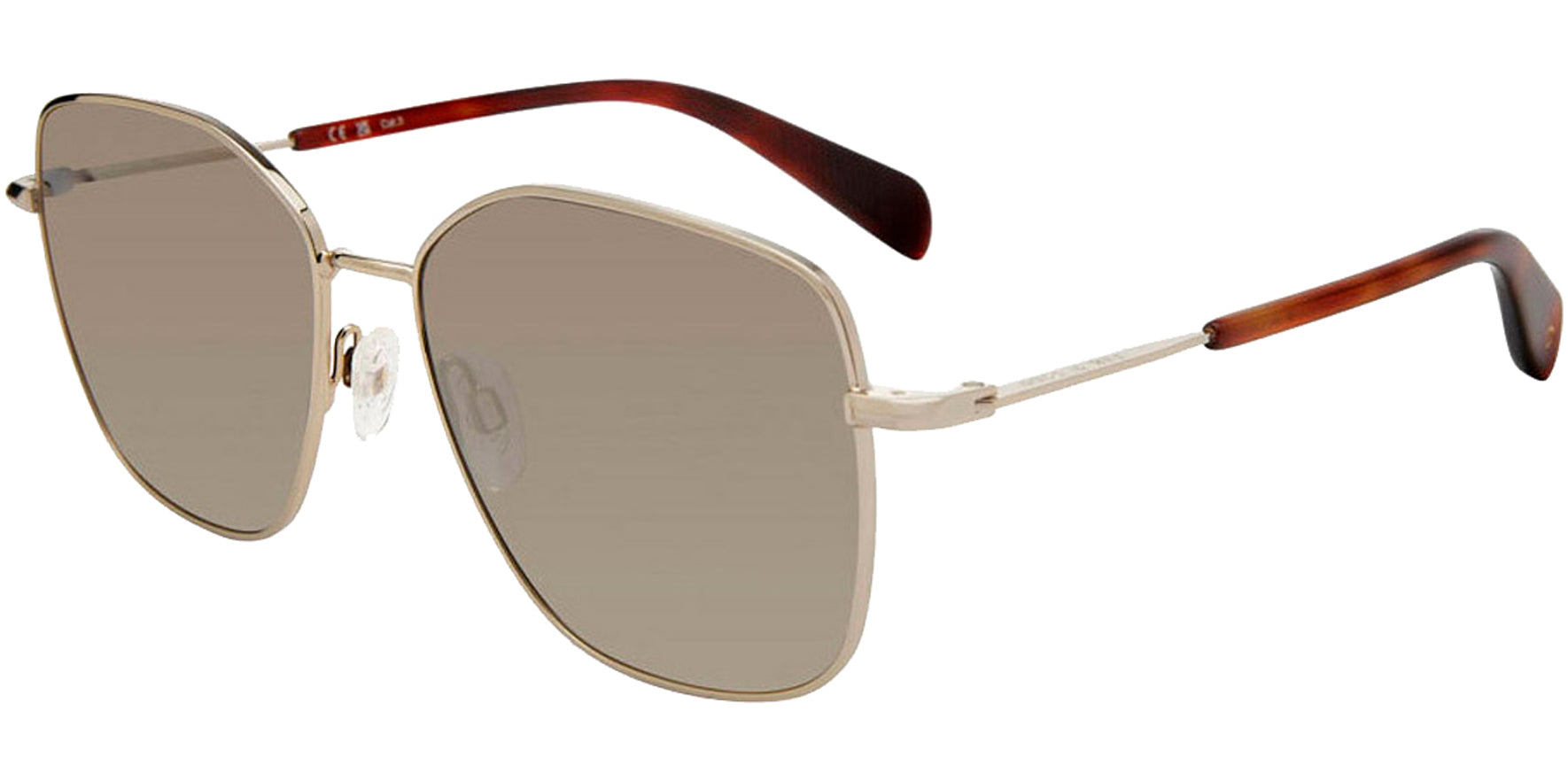 Rag & Bone Gold-Tone Oversized Square w/ Gradient Mirror Lens