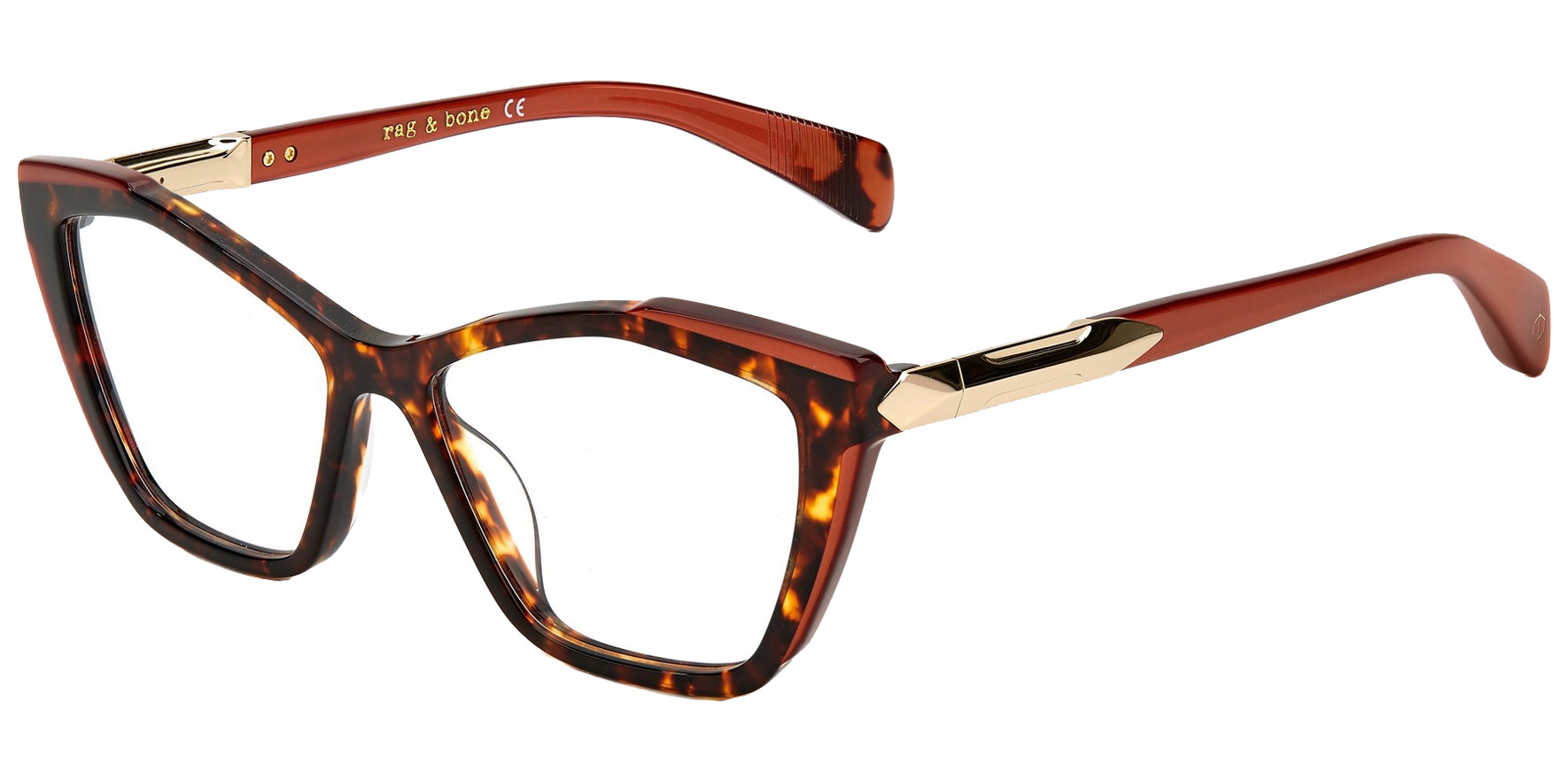 Rag & Bone Geometric Cat Eye Eyeglasses w/ Spring Flex Hinges