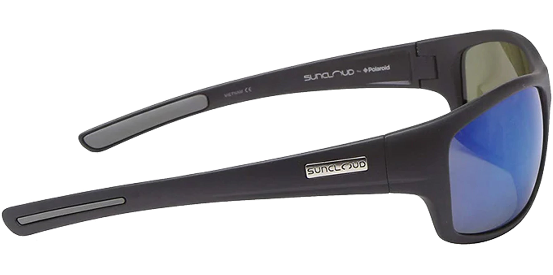 Suncloud Cover Polarized Matte Black Wrap w/ Mirror Lens - Eyedictive