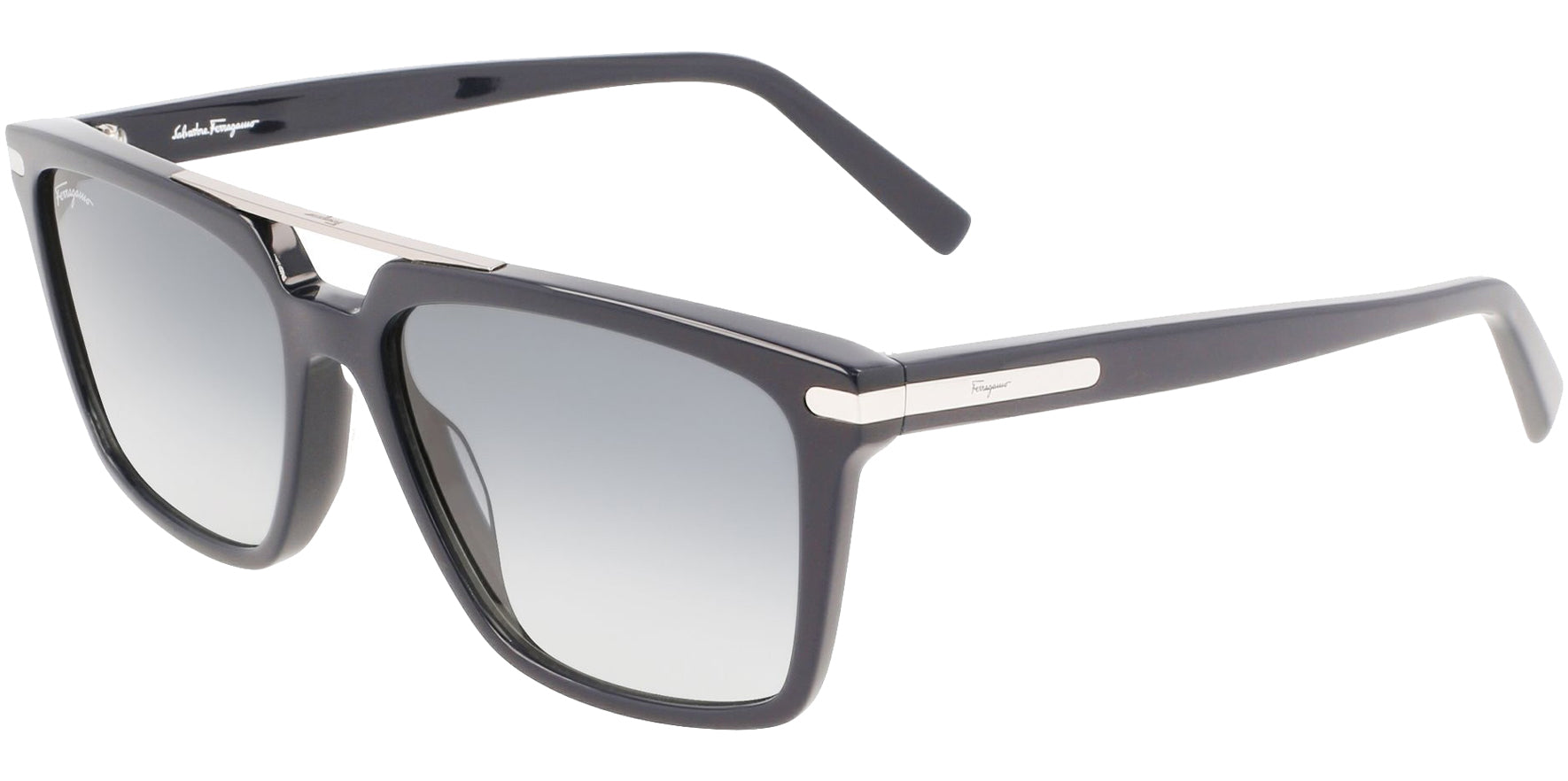 Ferragamo Square Browline w/ Gradient Lens