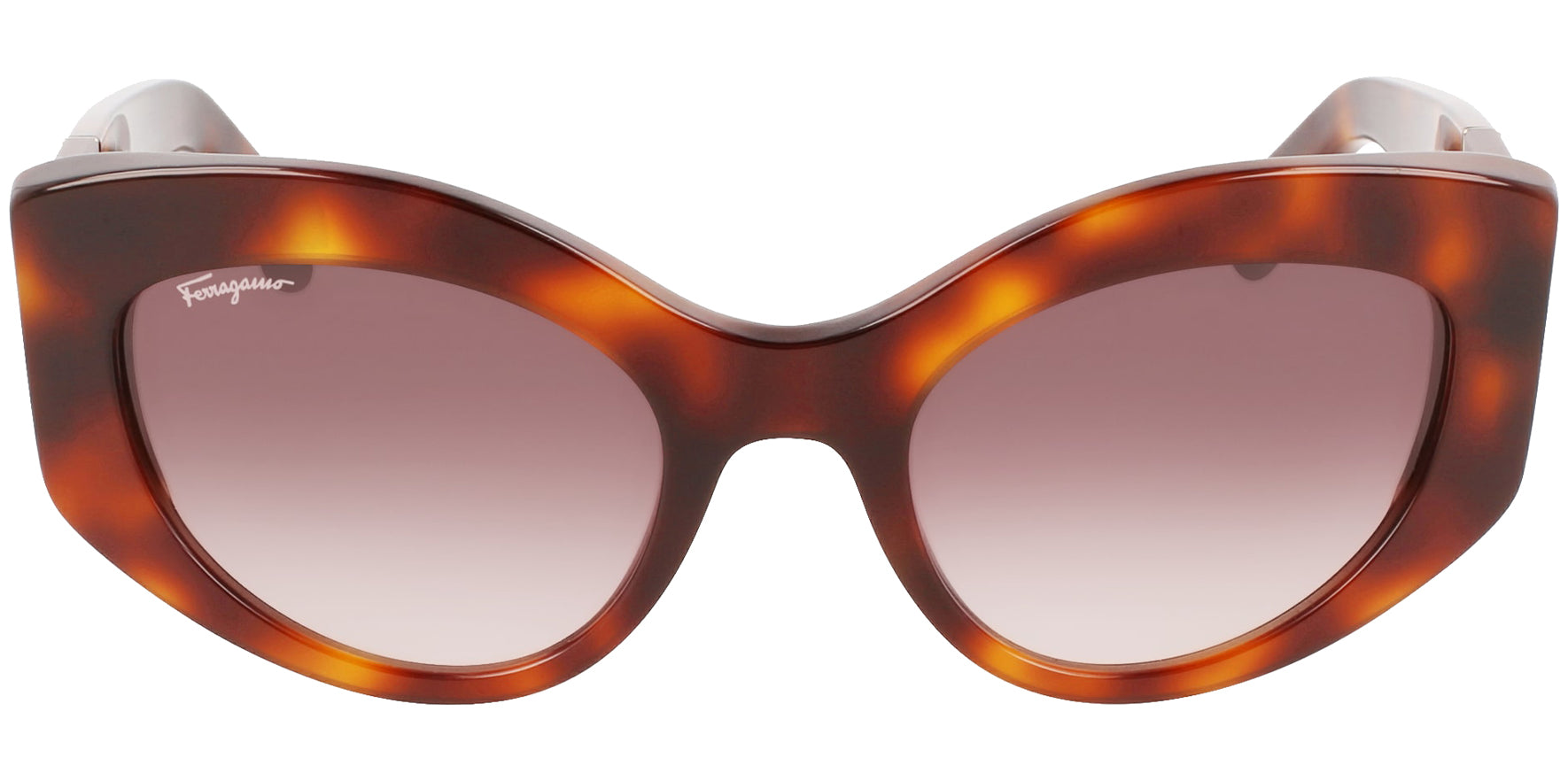 Salvatore Ferragamo Chunky Tortoise Oval Cat Eye