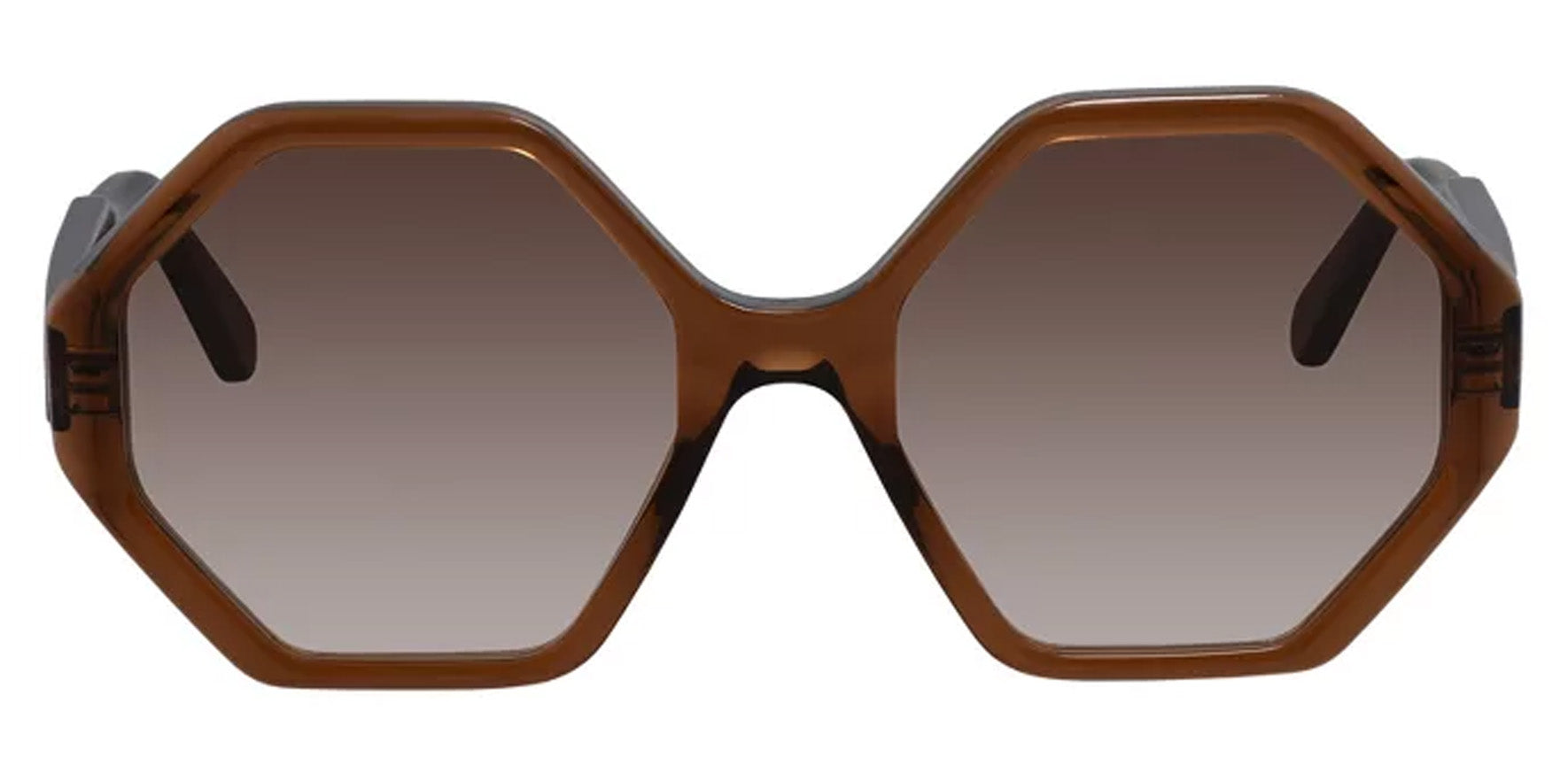 Ferragamo Crystal Brown Geometric w/ Gradient Lens