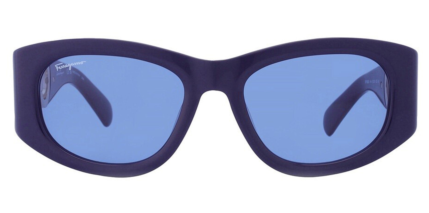 Ferragamo Blue Rectangle Cat Eye