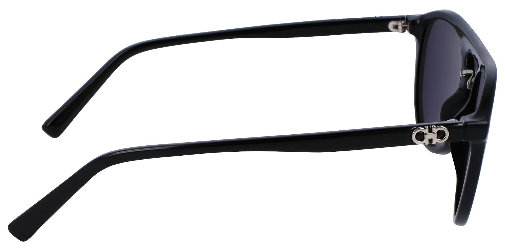 Ferragamo Black Pilot w/ Keyhole Bridge