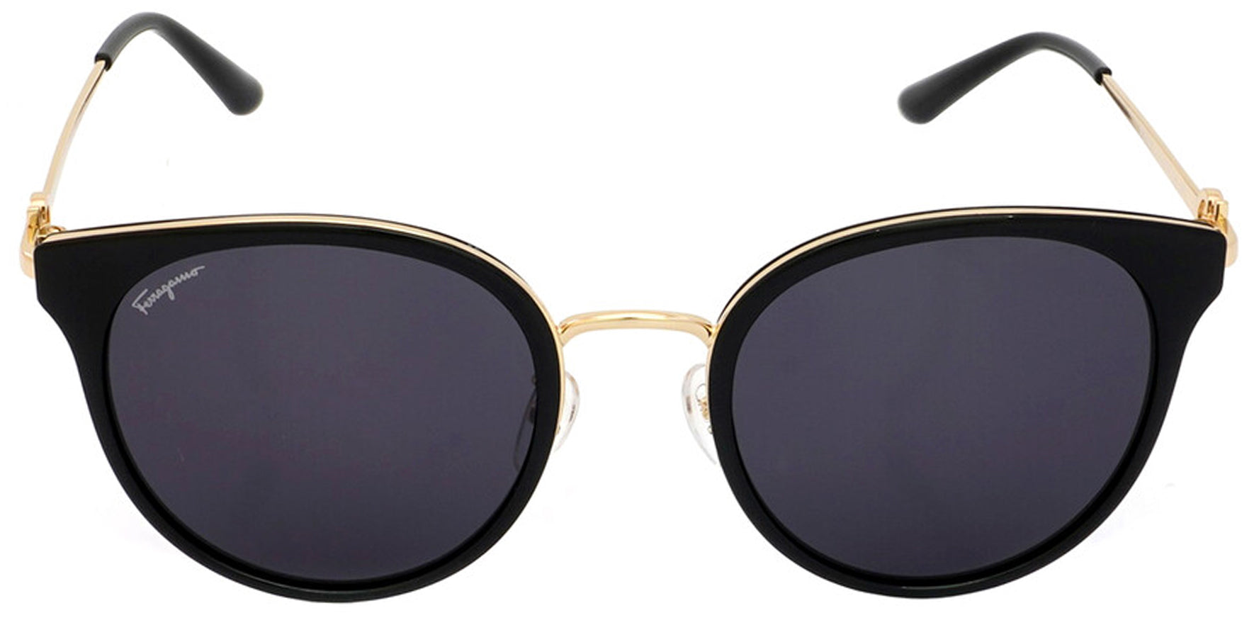 Salvatore Ferragamo Alt Fit Black/Gold-Tone Pantos - Eyedictive