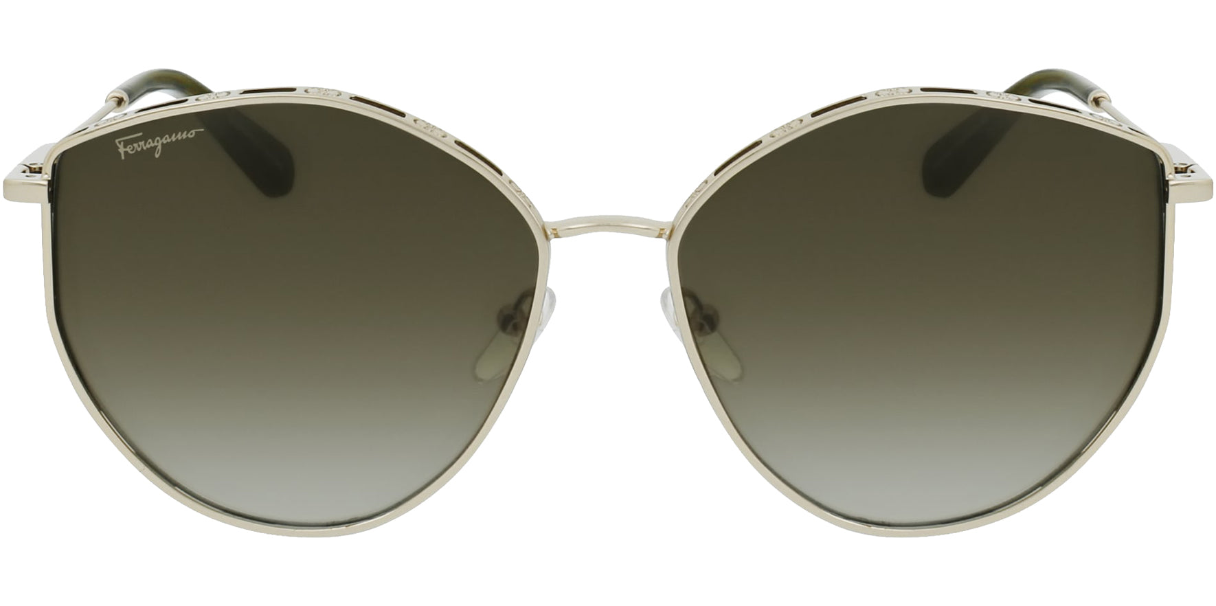 Salvatore Ferragamo Stylized Aviator w/ Gradient Lens - Eyedictive