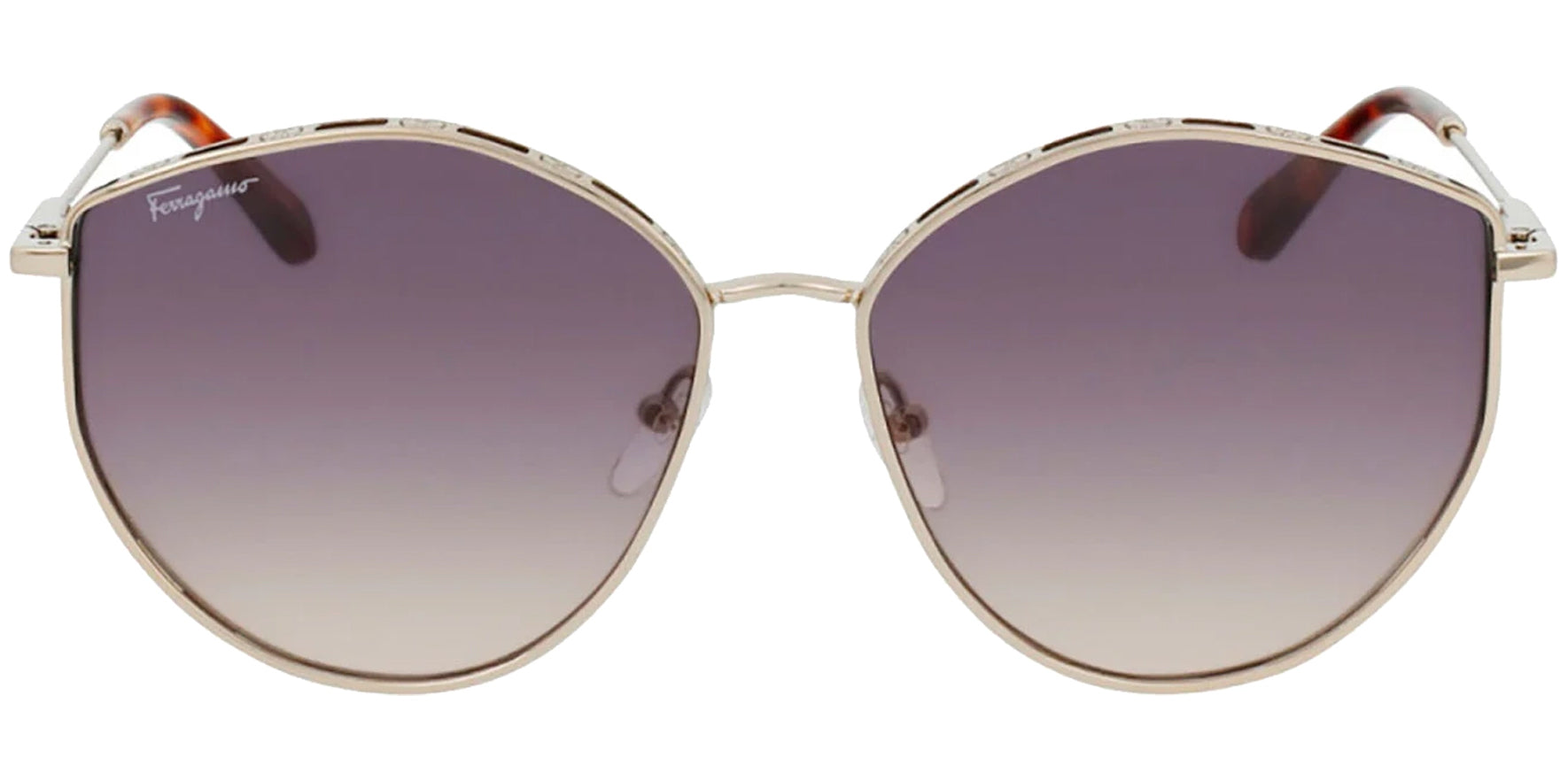 Salvatore Ferragamo Stylized Aviator w/ Gradient Lens - Eyedictive