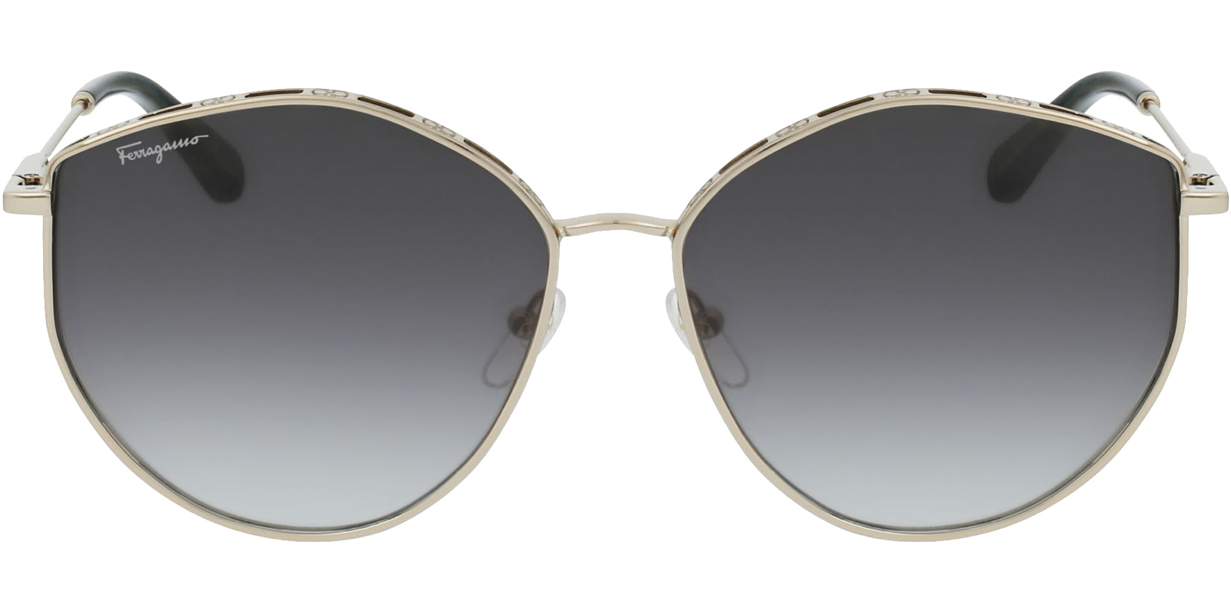 Salvatore Ferragamo Stylized Aviator w/ Gradient Lens - Eyedictive