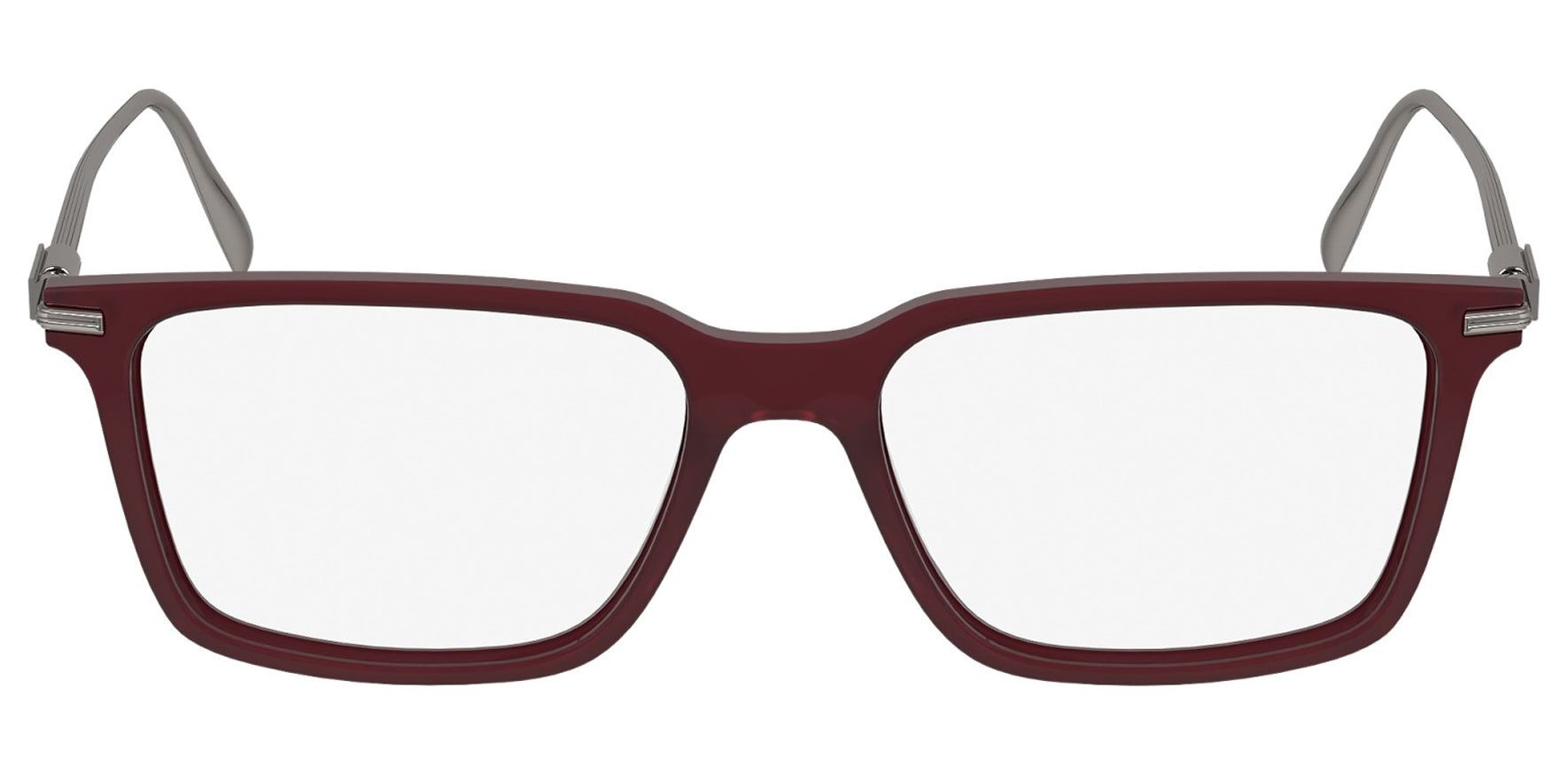 Ferragamo Opaline Wine Soft Square Eyeglass Frames w/ Spring/Flex Hinges