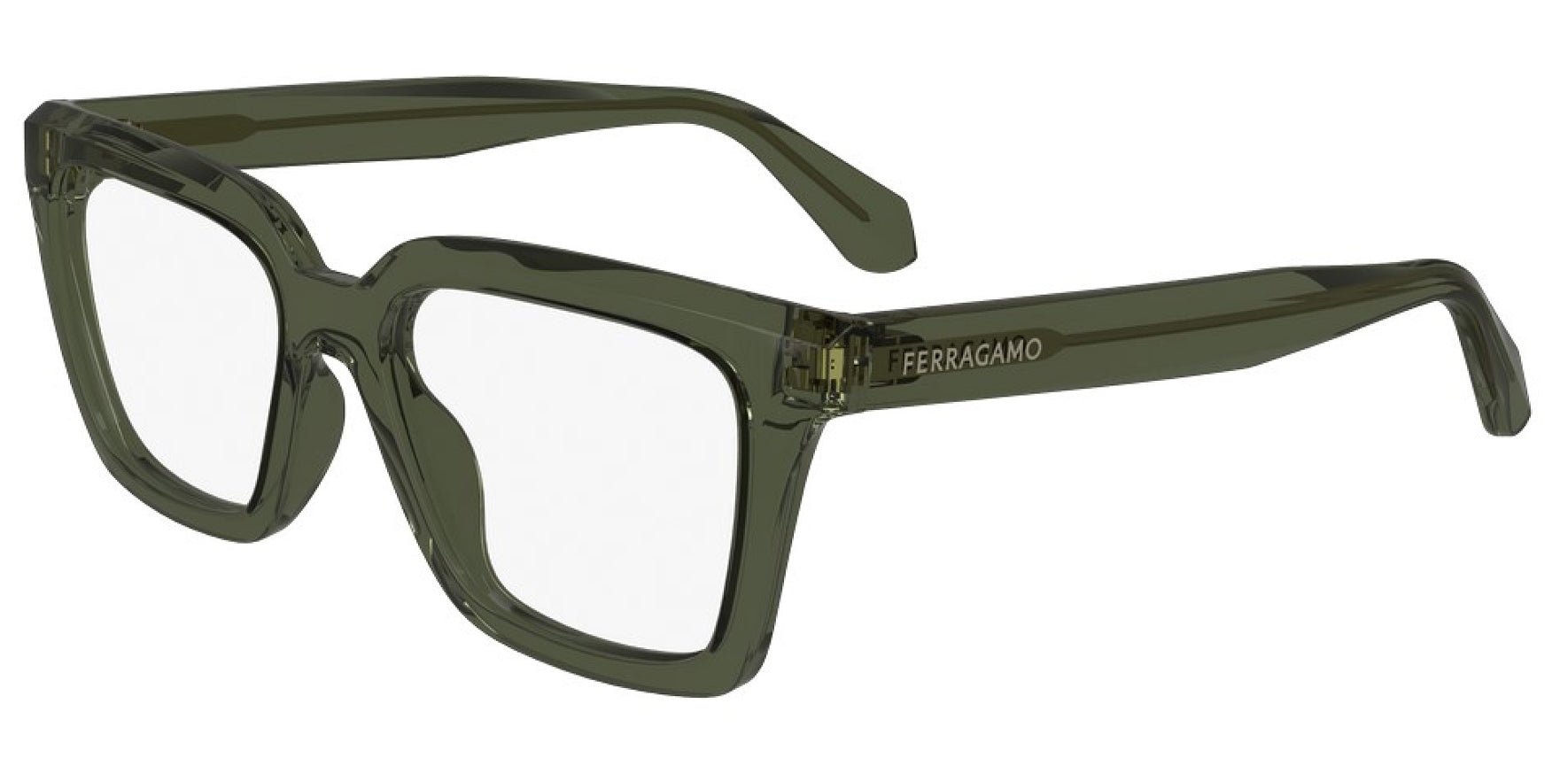 Ferragamo Square Eyeglass Frames w/ 5-Barrel Steel Hinges