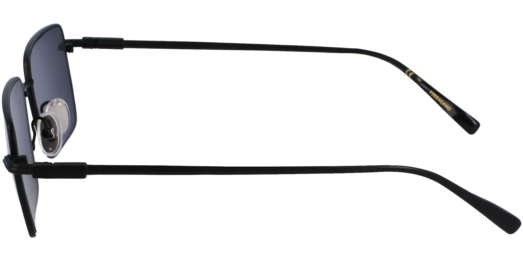 Ferragamo Rectangle w/ Metal Temples