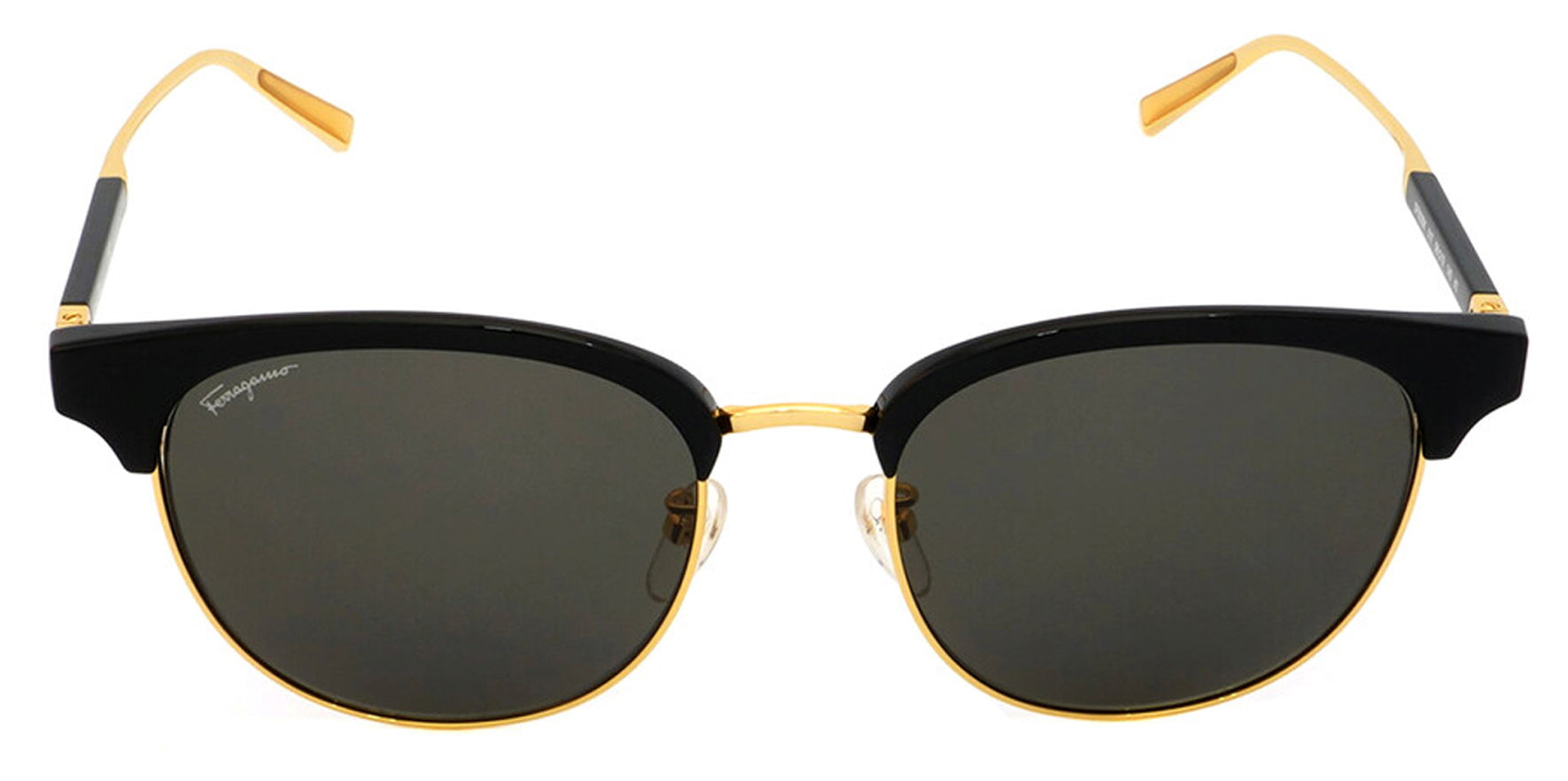 Salvatore Ferragamo Alt Fit Black/Gold-Tone Brow-Bar - Eyedictive