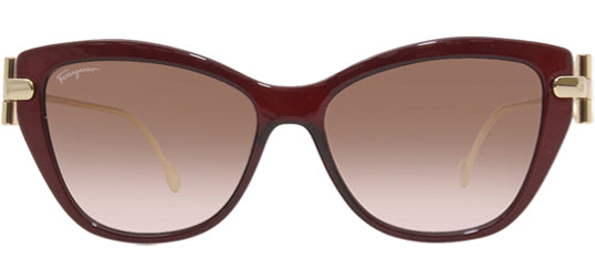 Salvatore Ferragamo Cat Eye w/ Gancio Metal Temples