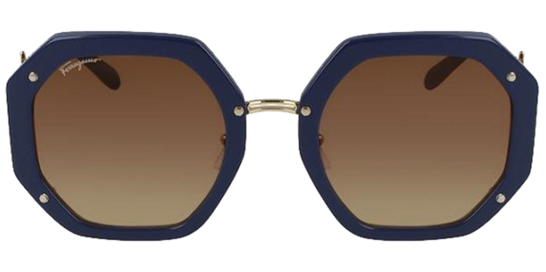 Salvatore Ferragamo Blue Geometric Oversize - Eyedictive