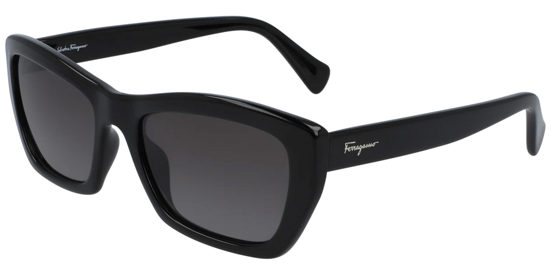 Ferragamo Chunky Rectangle Cat-Eye w/ Gradient Lens