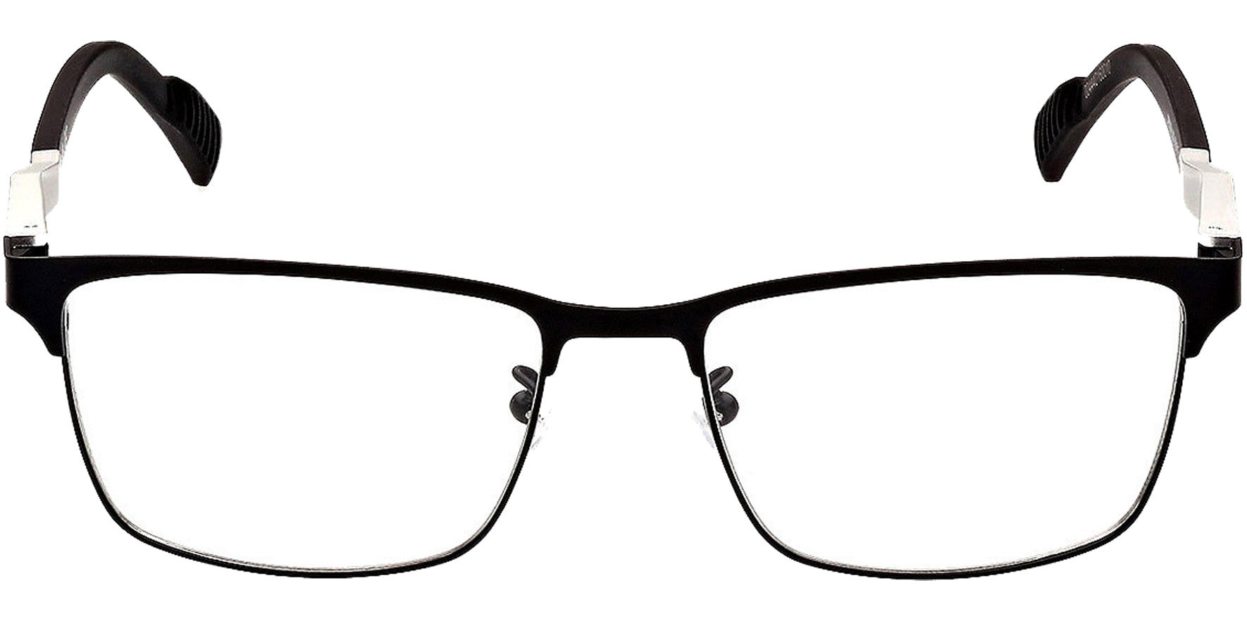 Adidas Matte Black Browline Rectangle Eyeglass Frames