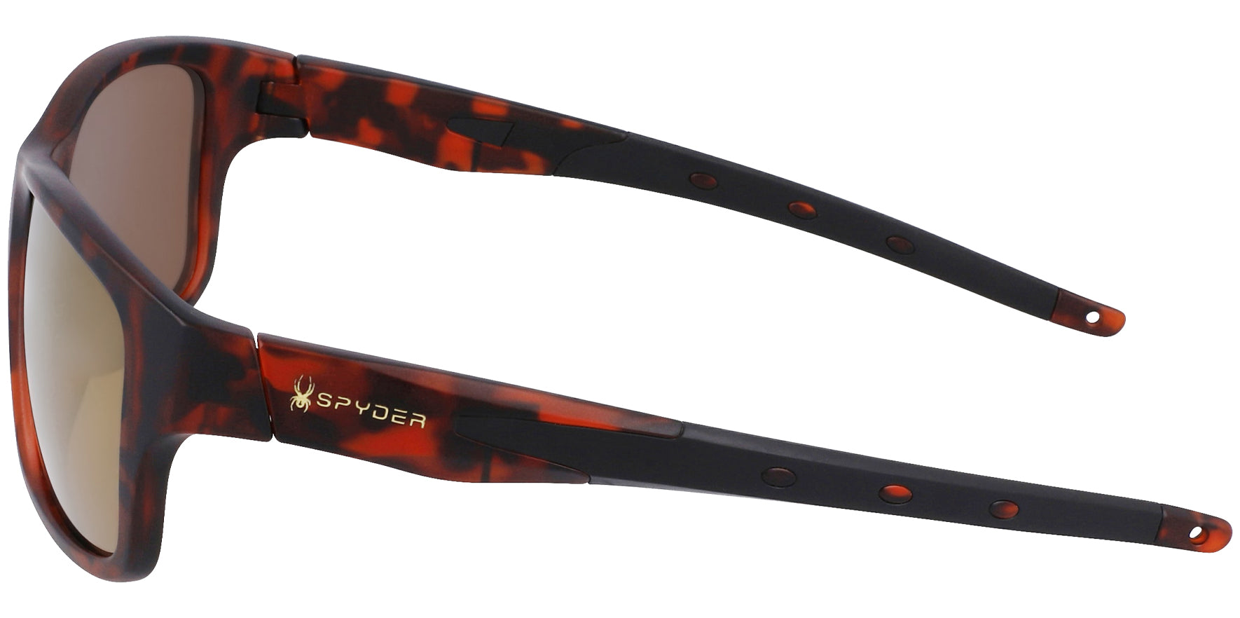 Spyder Polarized Tortoise Square Wrap w/ Mirror Lens