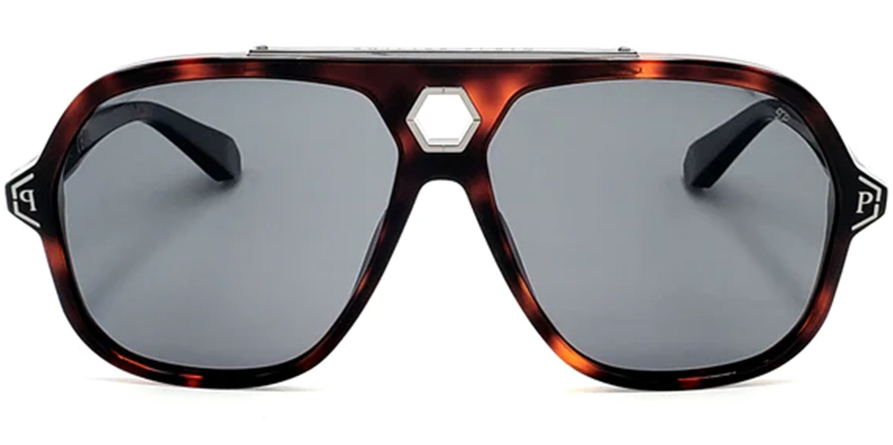 Philipp Plein Urban Vega Polarized Havana Oversize Navigator