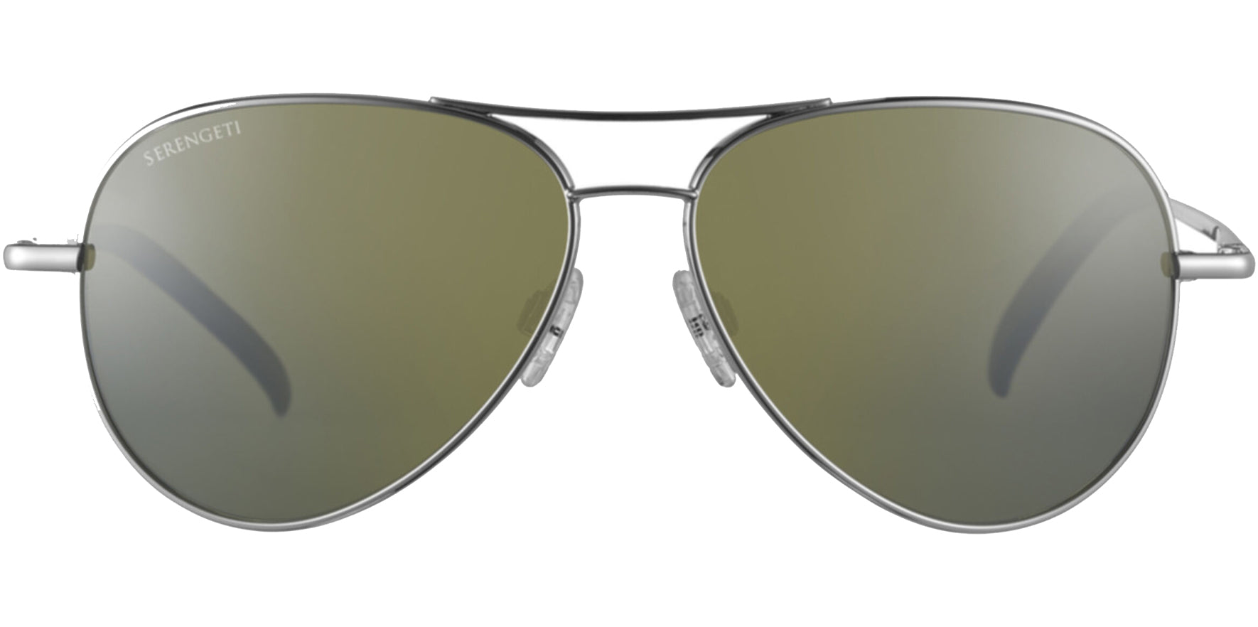 Serengeti Carrara Polarized Photochromic Small Shiny Silver-Tone Aviator - Eyedictive