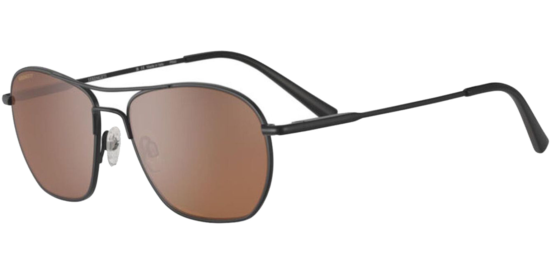 Serengeti Lunger Matte Black Navigator w/ Slim Temples