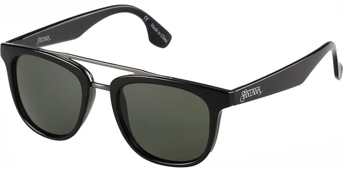 Santana By Carlos Santana Hawkins Polarized Black Brow-Bar Soft Square