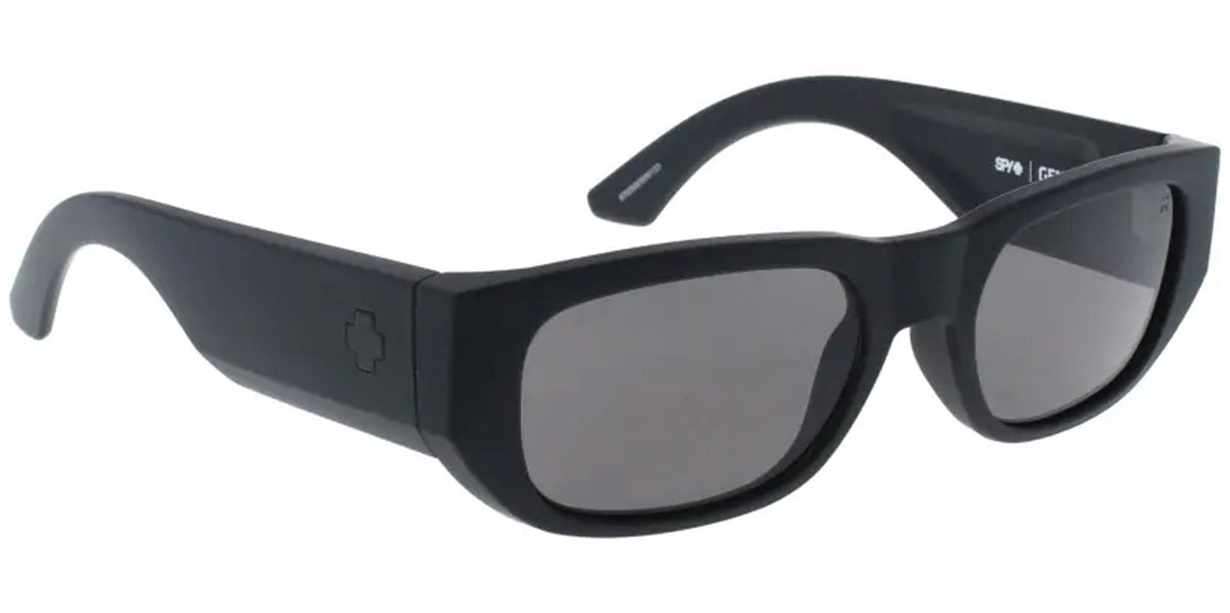 Spy Optics Genre Polarized Matte Black Wide Temple Rectangle w/ Happy Lens - Eyedictive