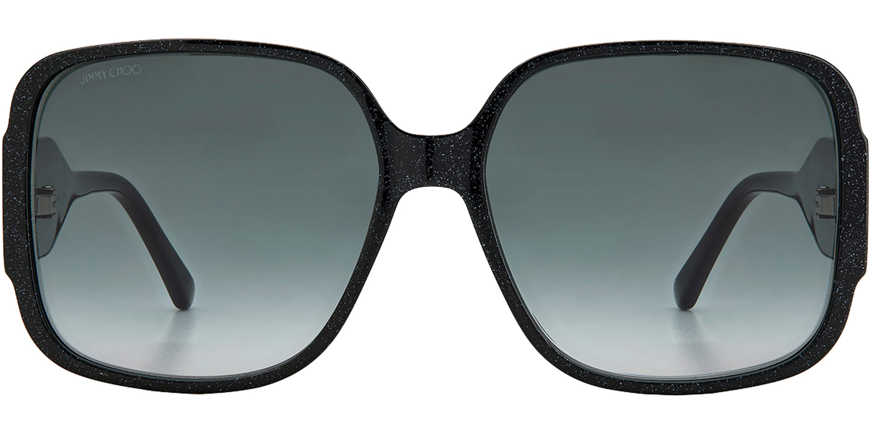 Jimmy Choo Tara Glitter Black Oversize Square w/ Gradient Lens - Eyedictive