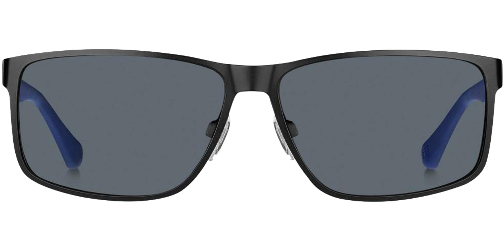 Tommy Hilfiger Matte Black Modern Slim Metal Rectangle - Eyedictive