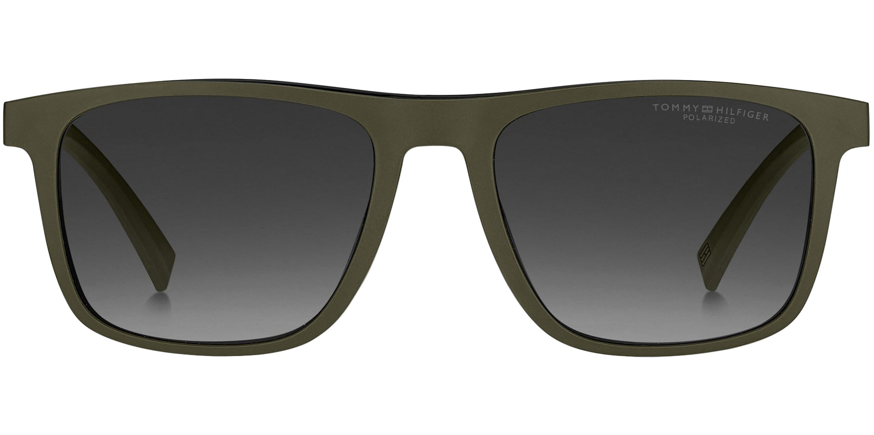 Tommy Hilfiger Square Eyeglasses w/ Polarized Clip-On Lens