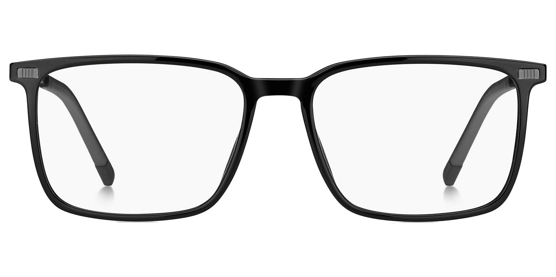 Tommy Hilfiger Black Rectangle Eyeglass Frames w/ Slim Temples