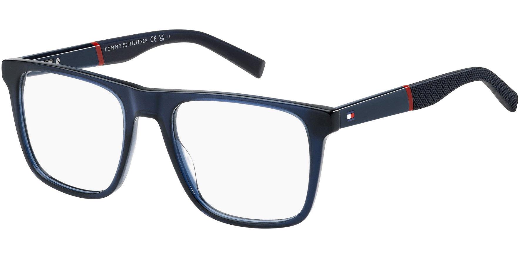 Tommy Hilfiger Men's Blue Square Eyeglasses w/ Spring Flex Hinges