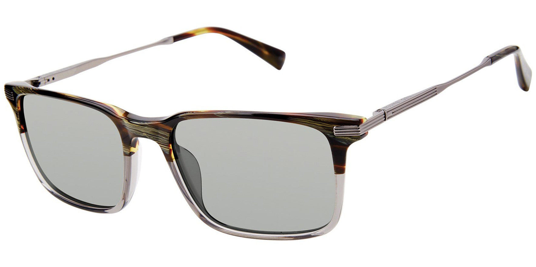 Ted Baker Polarized Green Tortoise Square w/ Slim Temples