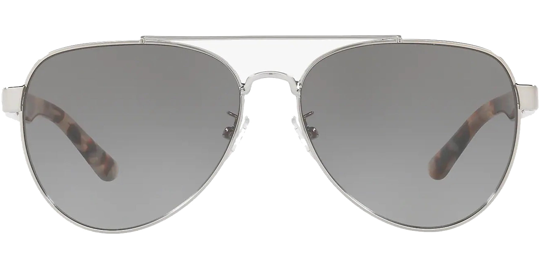 Tory Burch Shiny Silver-Tone Aviator w/ Gradient Lens - Eyedictive