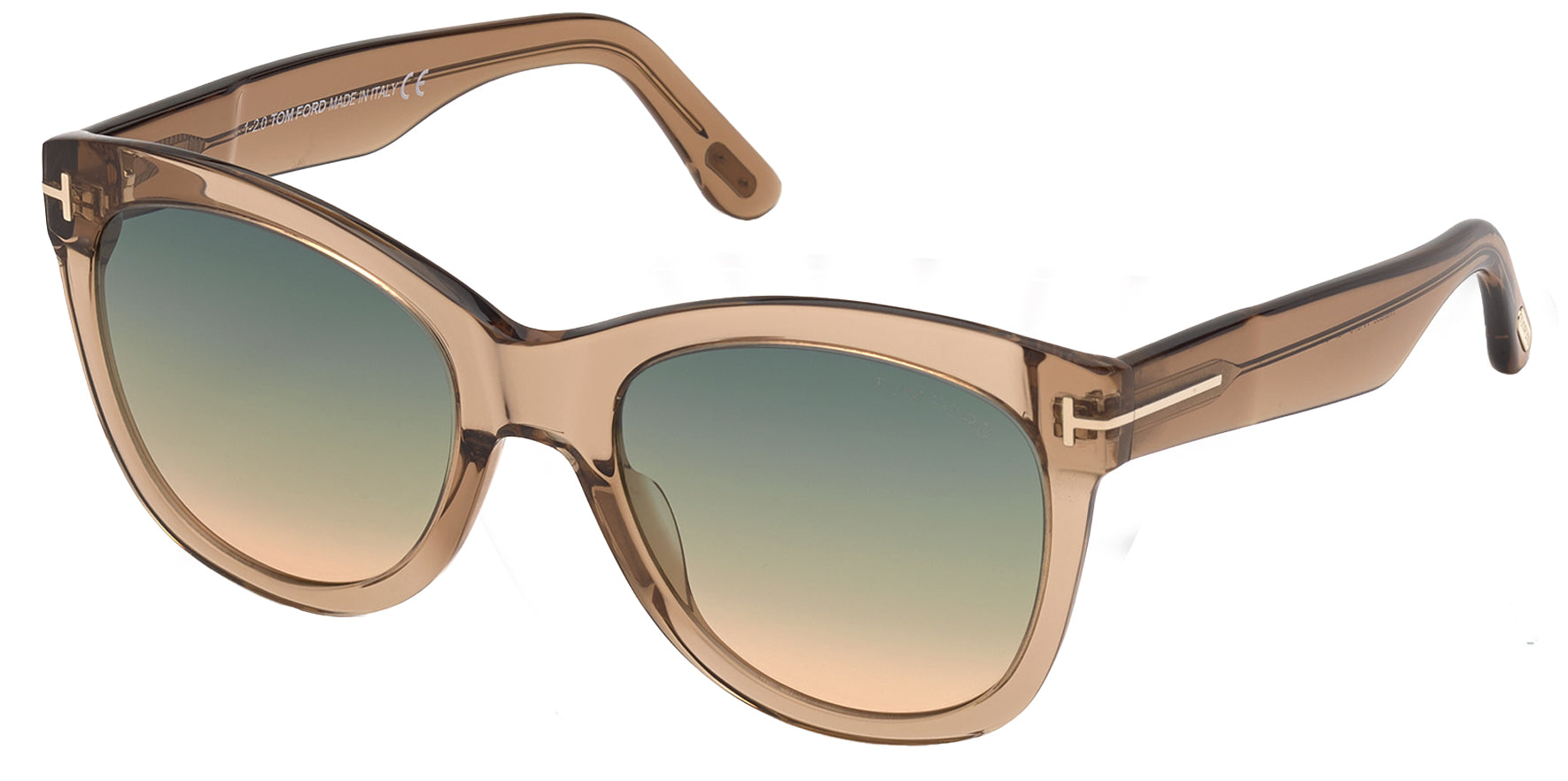 Tom Ford Wallace Shiny Light Brown Cat Eye w/ Gradient Lens