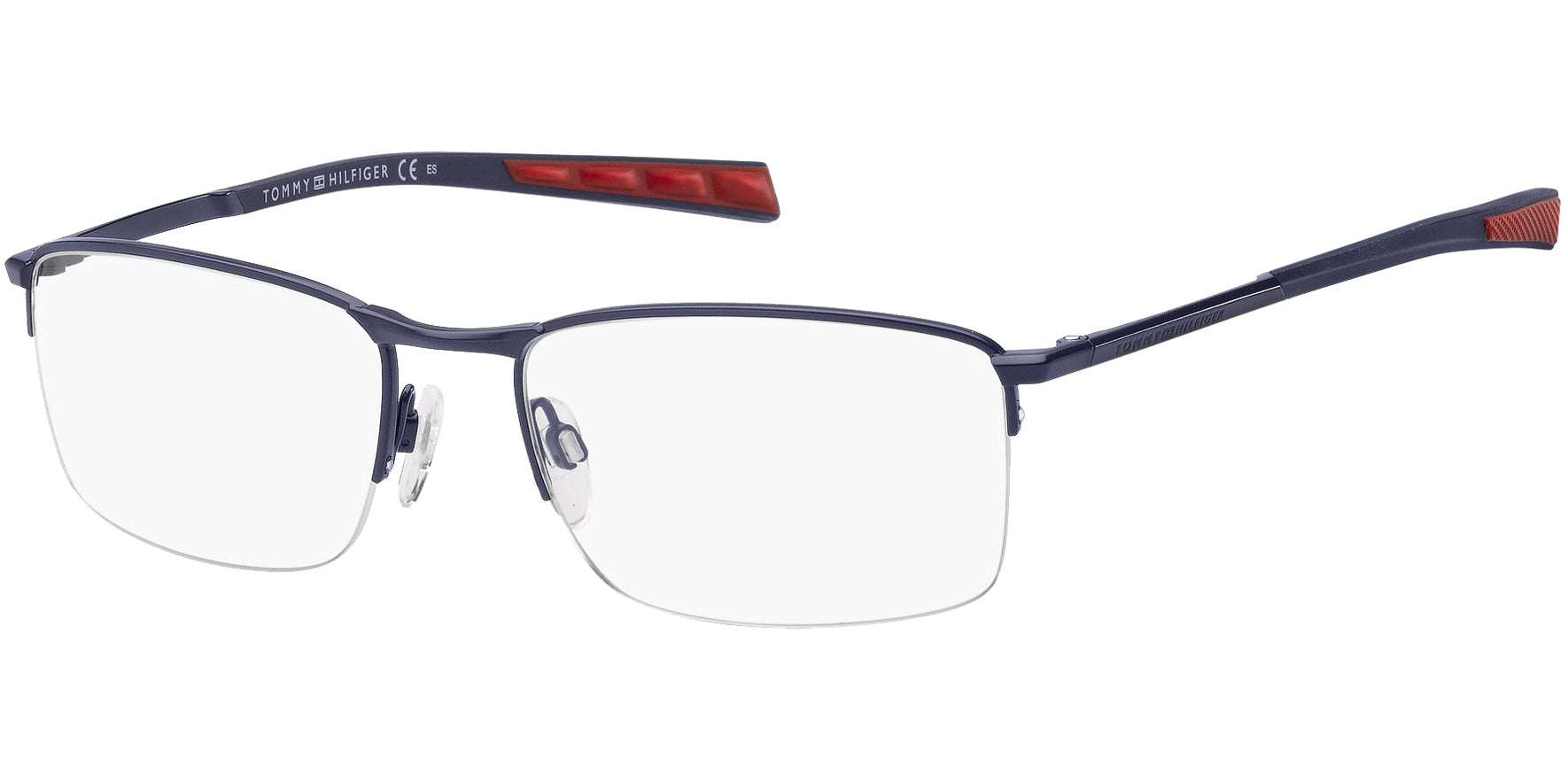 Tommy Hilfiger Blue Semi-Rimless Rectangle Eyeglass