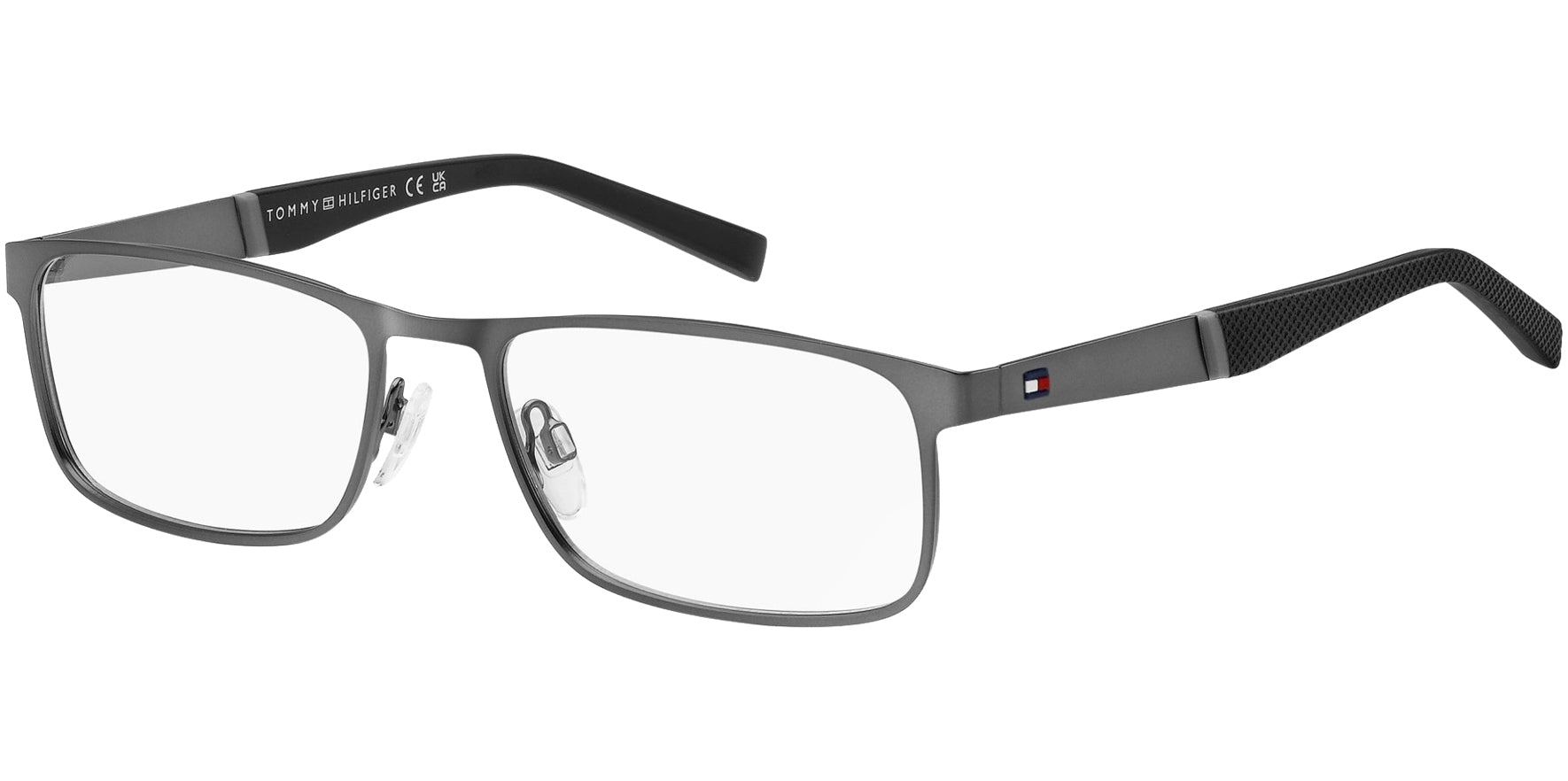 Tommy Hilfiger Rectangle Eyeglasses w/ Textured Temples