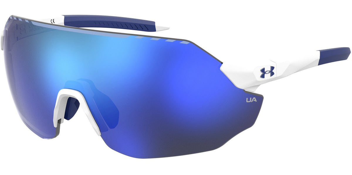 NEW TRUE RELIGION Shield Blue Mirror Rimless Sunglasses Under Armour Halftime Rimless Shield w/ Mirror Lens – Eyedictive main image 2
