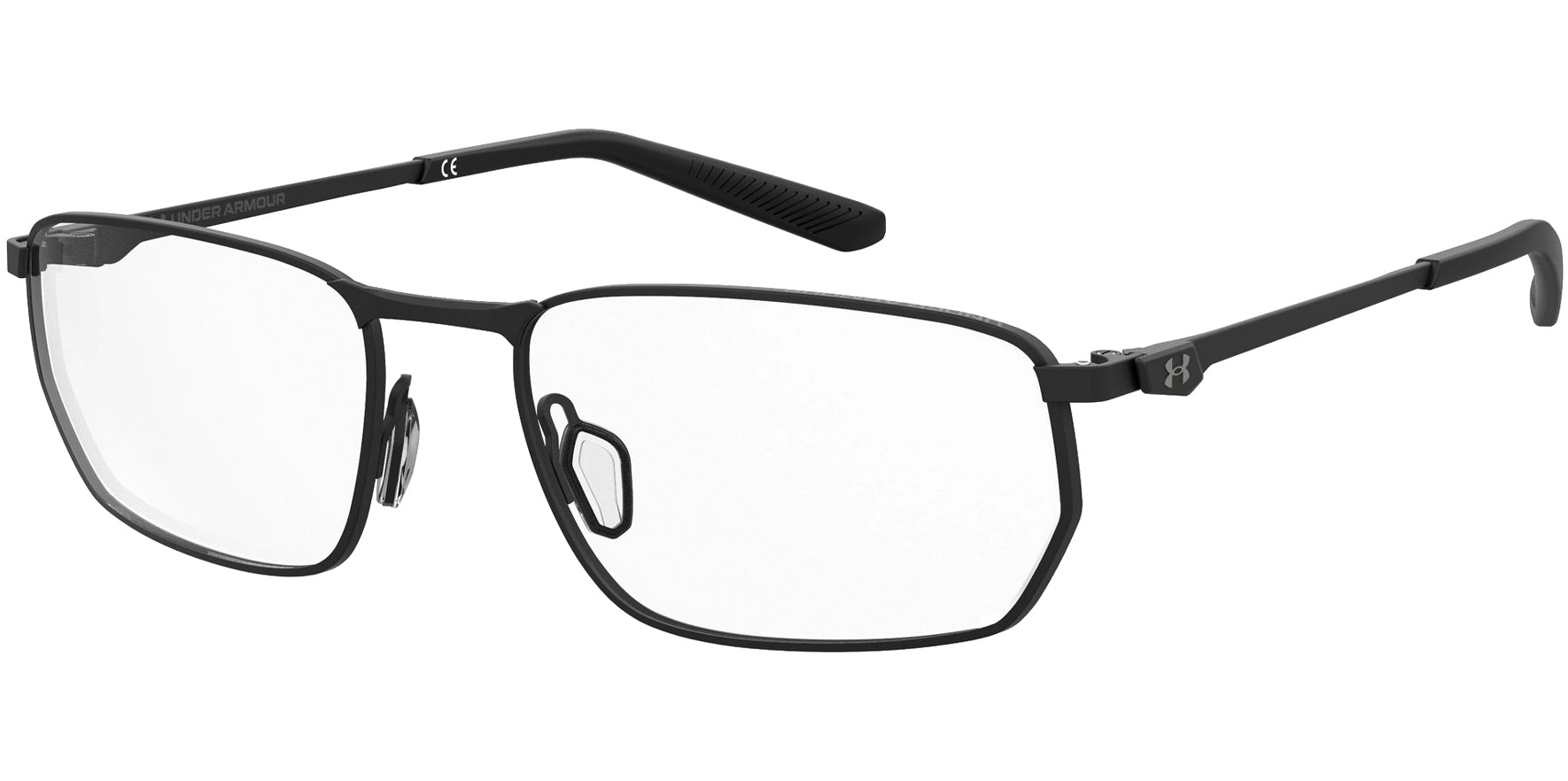 Under Armour Geometric Square Eyeglasses w/ Memory Steel Temples