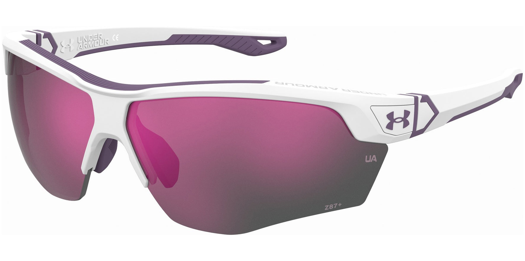 Under Armour UA Yard Dual ANSI Z87+ White Semi-Rimless Wrap