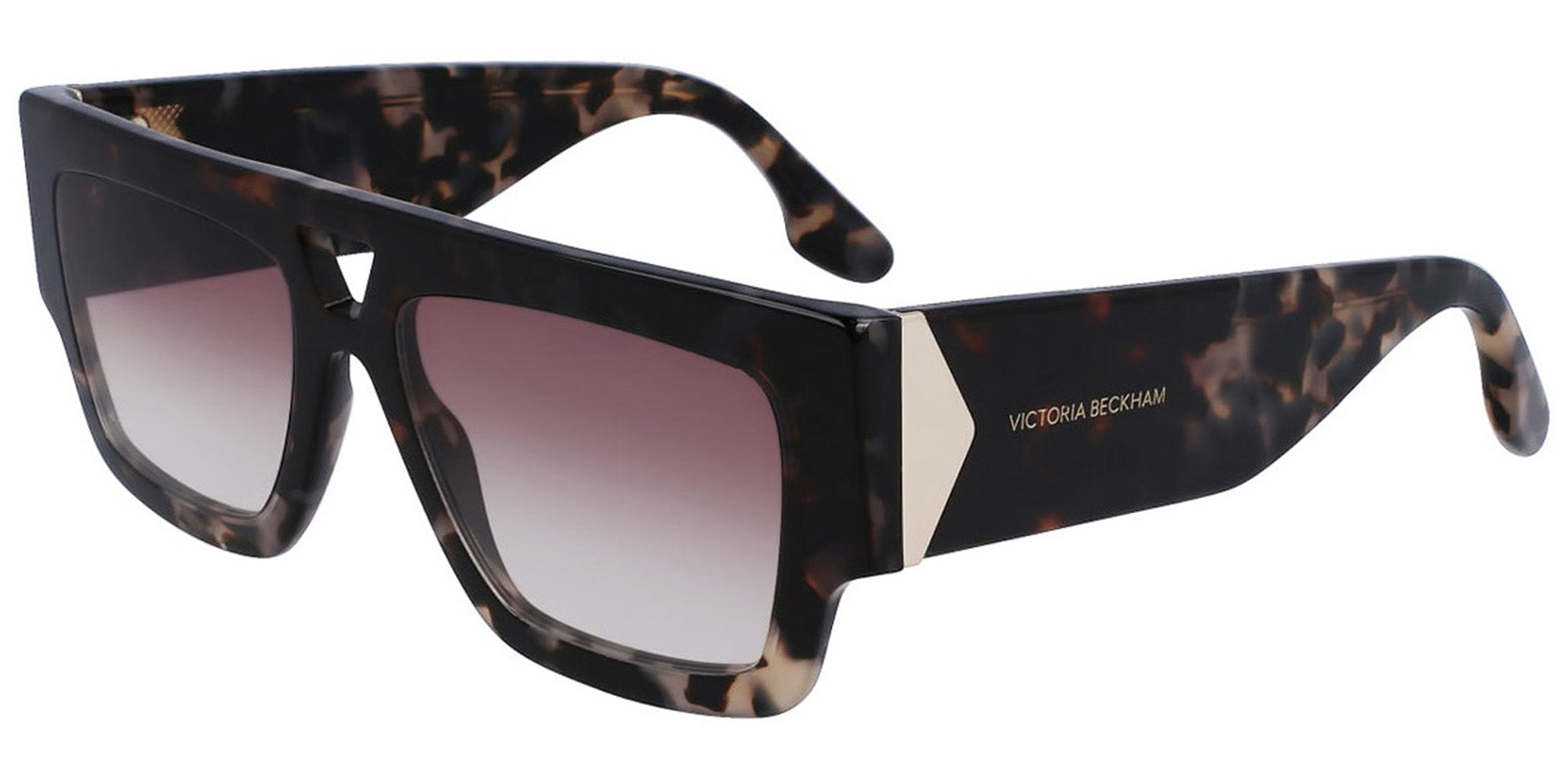 Victoria Beckham Oversize Flat Top Square w/ Gradient Lens