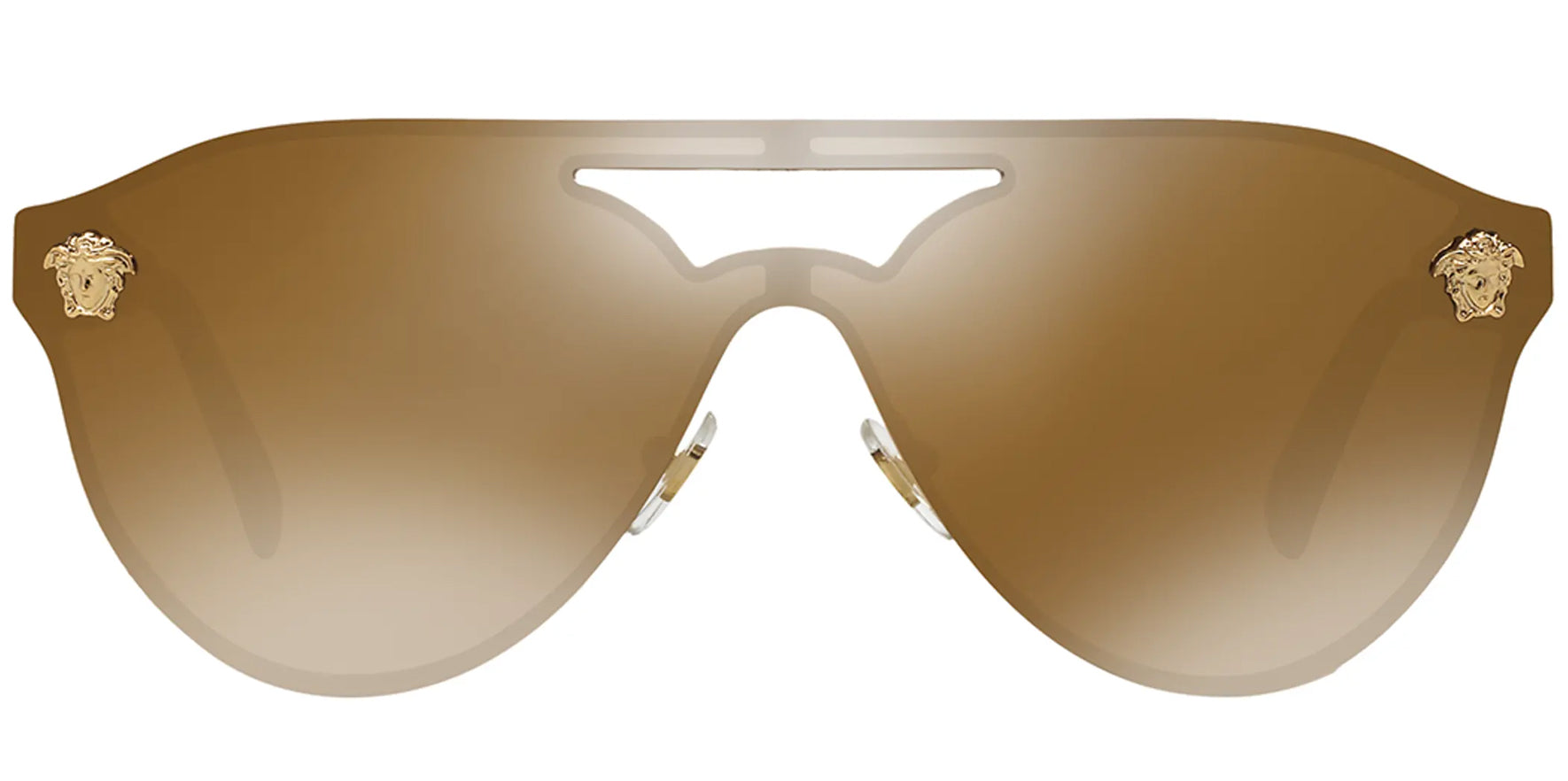 Versace Gold-Tone Lens-Over-Frame Aviator Shield - Eyedictive