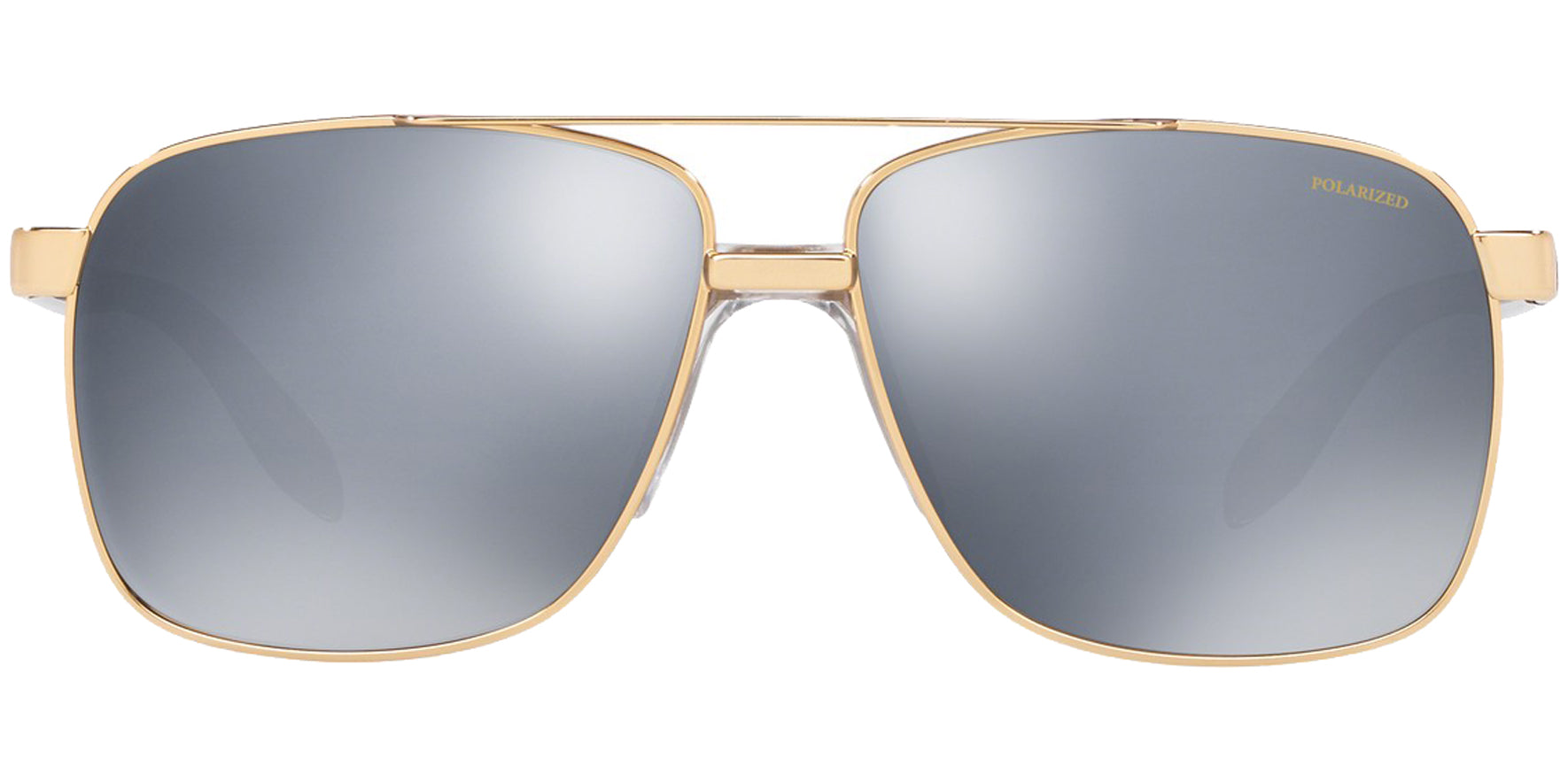 Versace Polarized Gold-Tone Navigator w/ Mirror Lens - Eyedictive