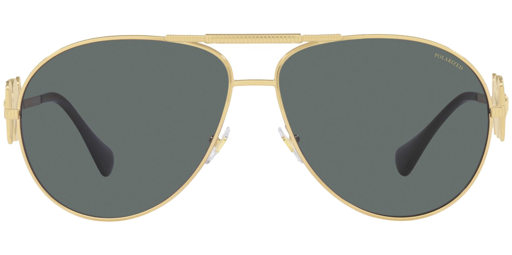Versace Polarized Gold-Tone Modern Aviator - Eyedictive