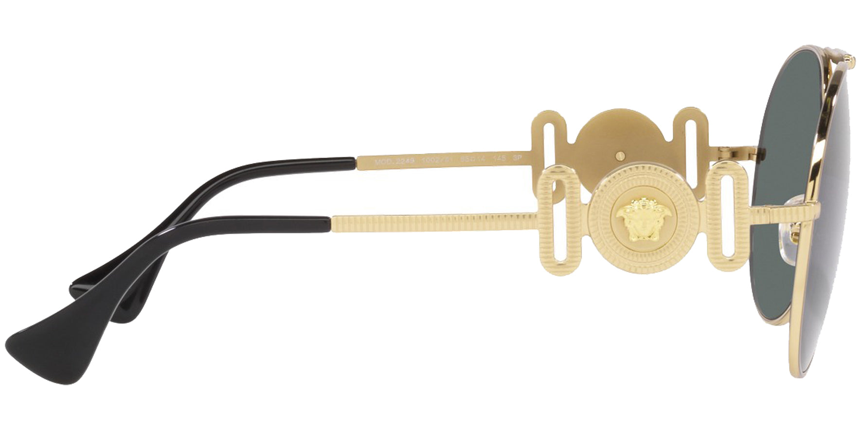 Versace Polarized Gold-Tone Modern Aviator - Eyedictive