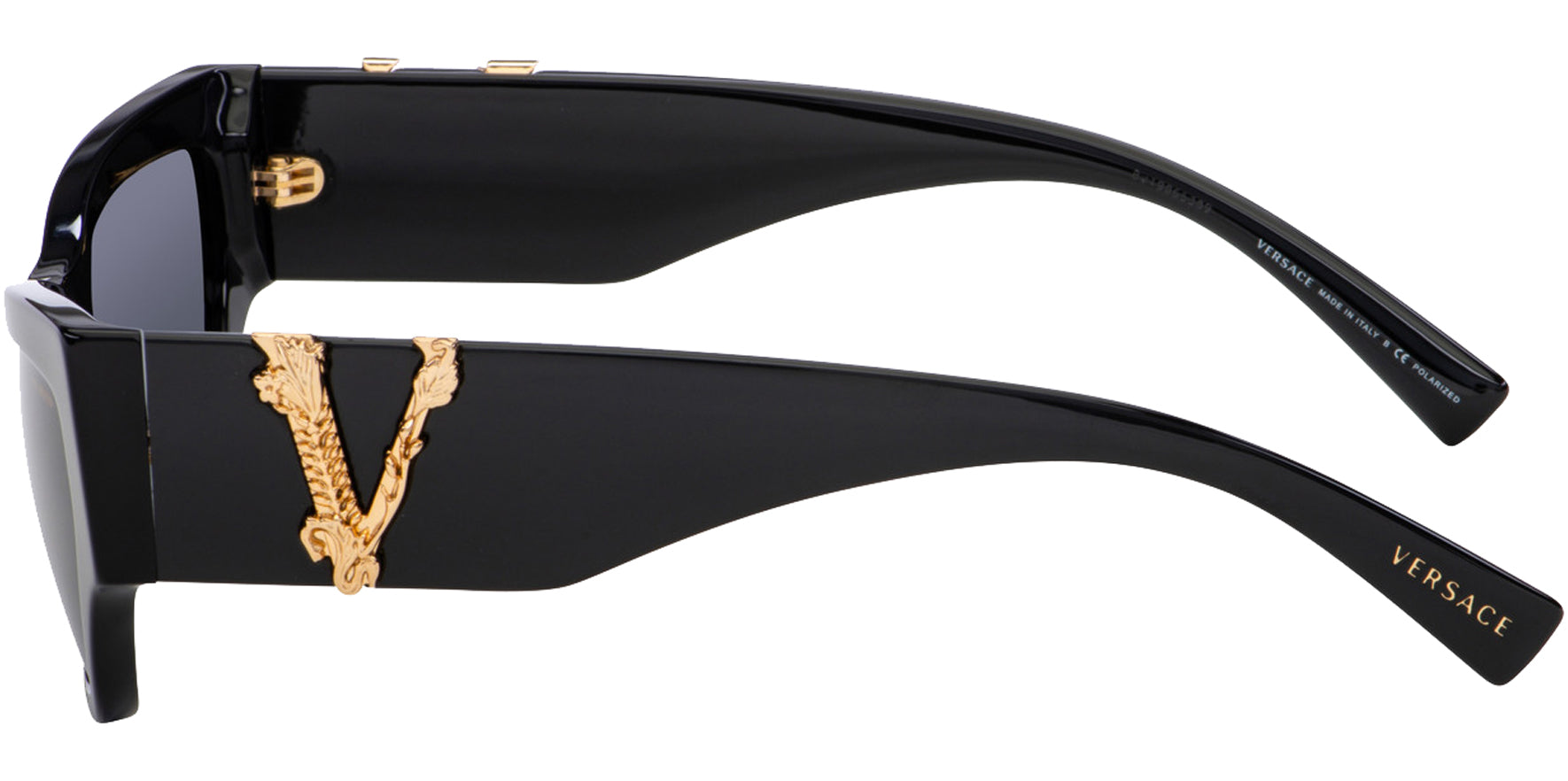 Versace Polarized Black Rectangle Cat Eye - Eyedictive