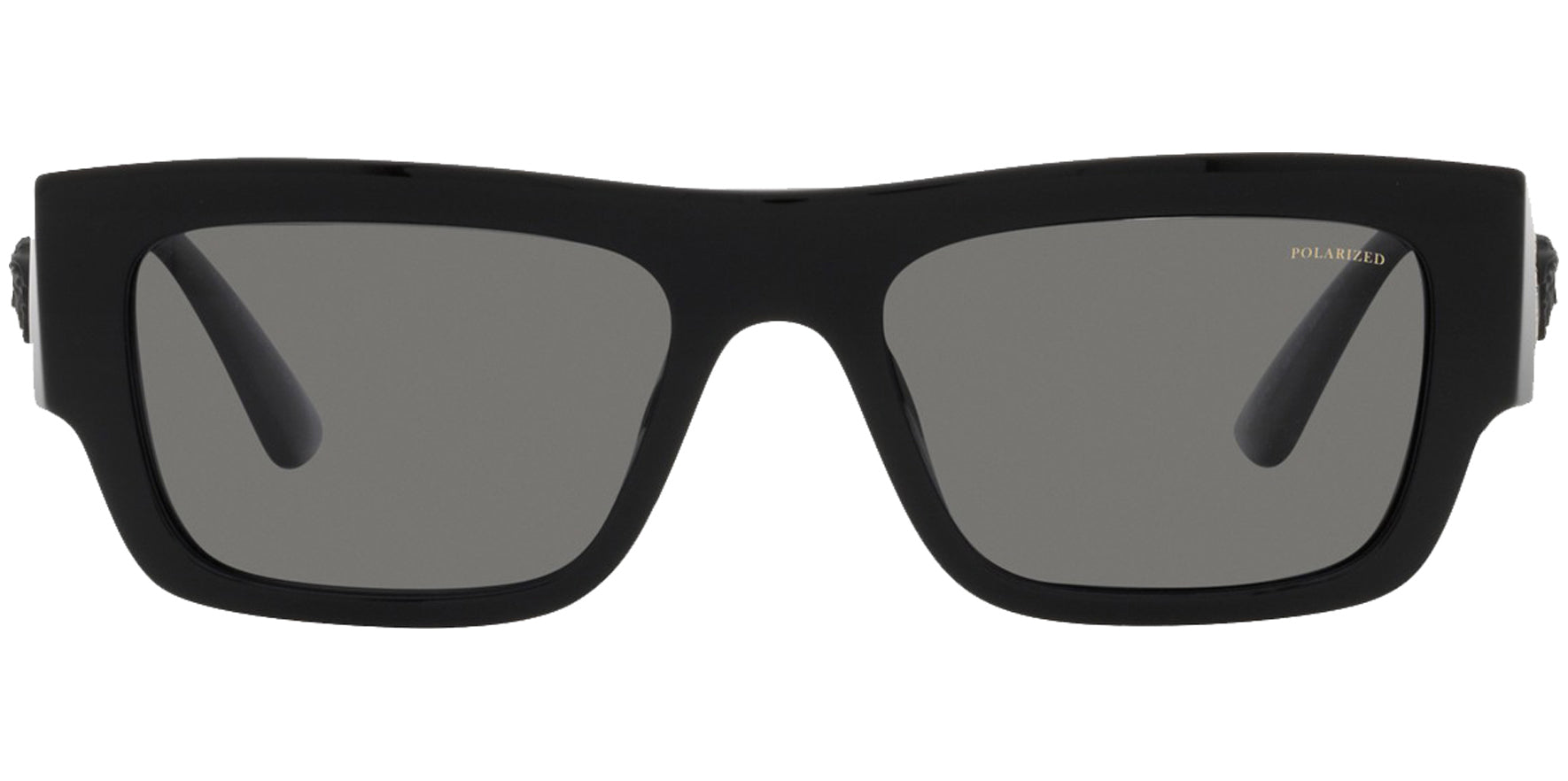 Versace Polarized Black Rectangle w/ Medusa Temples