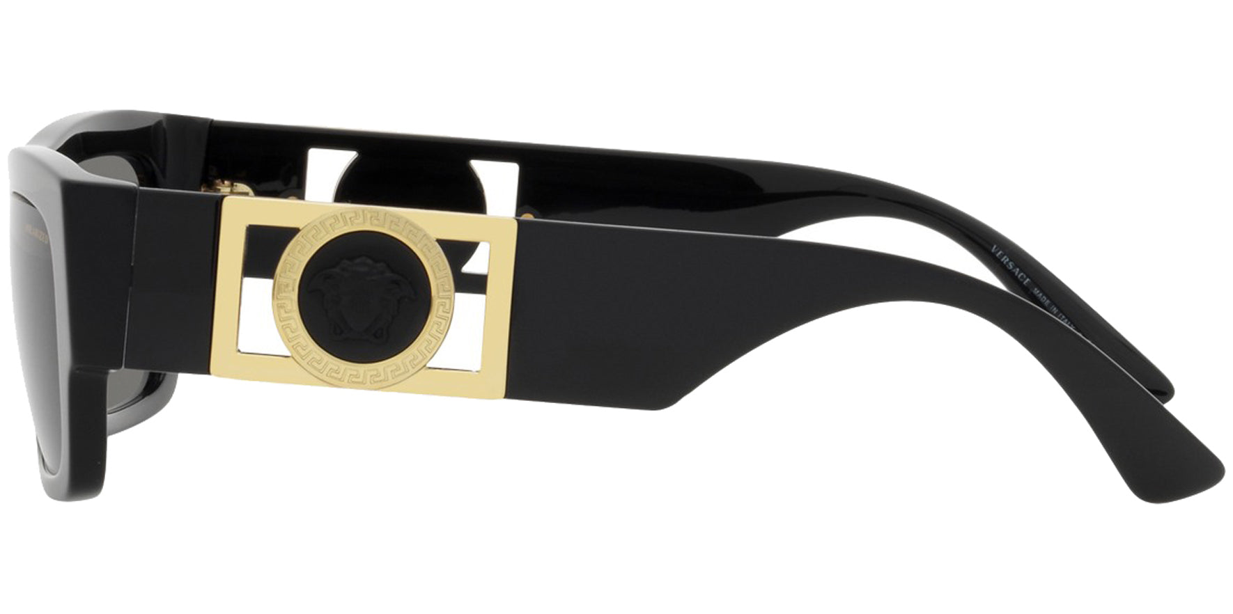 Versace Polarized Black Rectangle w/ Medusa Temples