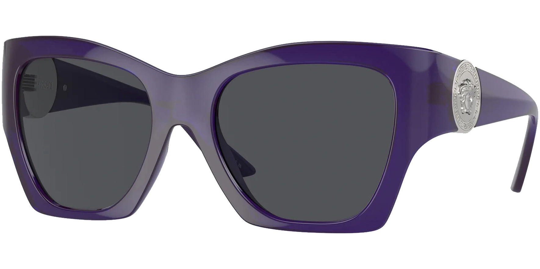 Versace Medusa Runway Transparent Purple Cat-Eye