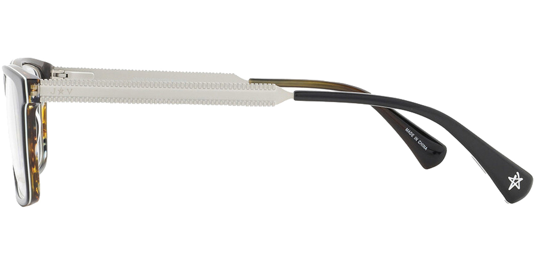 John Varvatos Black Square Eyeglass Frames w/ Flex Metal Temples